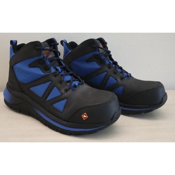 Merrell Work Men 10M Women 11.5 Black/Blue Day One Safety Speed Mid CF Boots - Picture 7 of 8